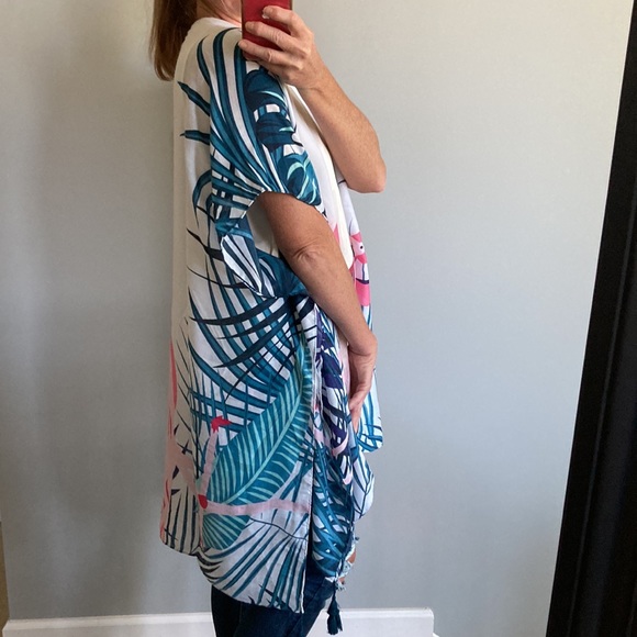 Flamingo Print Boho Kimono - Picture 4 of 9
